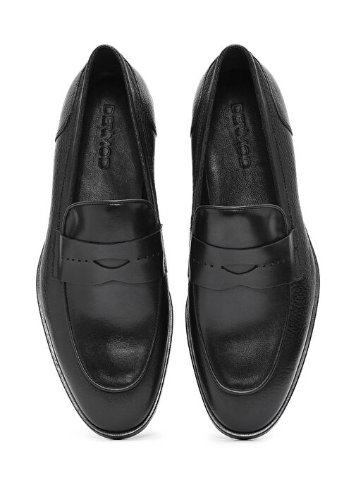 Erkek Siyah Deri Klasik Ayakkabı 25SFD620814 - Görsel 8