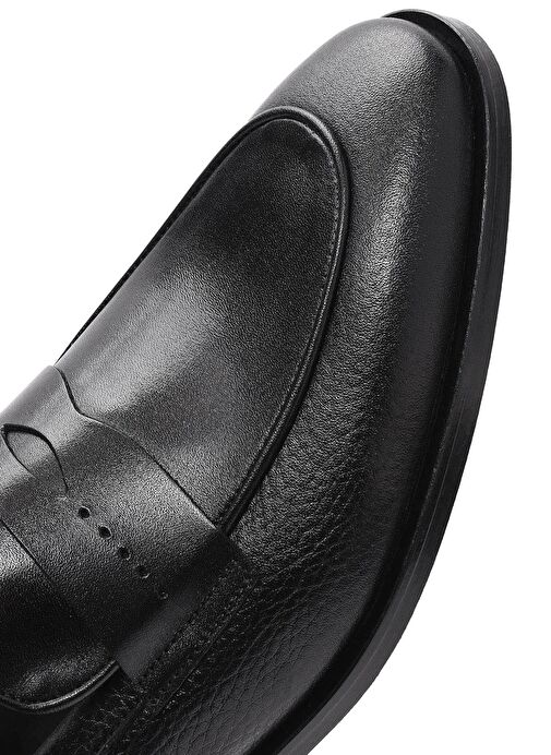 Erkek Siyah Deri Klasik Ayakkabı 25SFD620814 - Görsel 9
