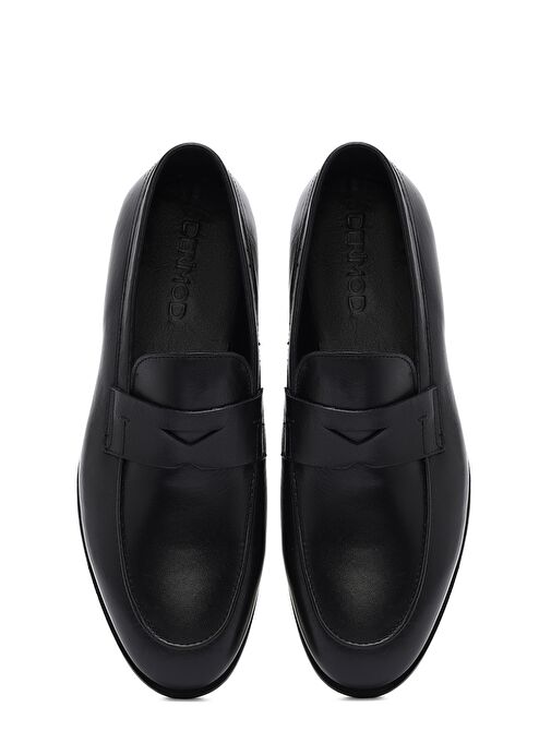 Erkek Siyah Deri Klasik Loafer 25SFD620918 - Görsel 8