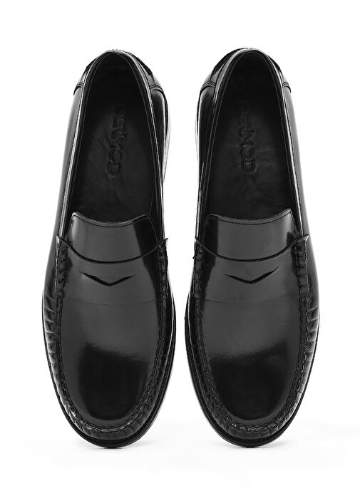 Erkek Siyah Deri Klasik Loafer 25SFD621122 - Görsel 8