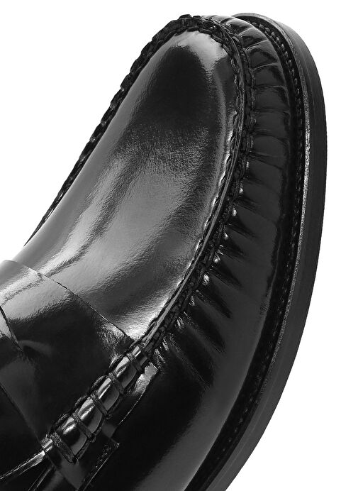 Erkek Siyah Deri Klasik Loafer 25SFD621122 - Görsel 9