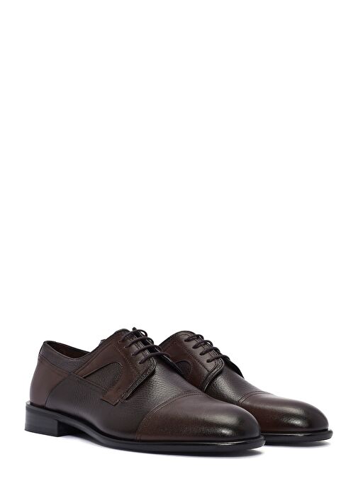 Erkek Kahverengi Bağcıklı Deri Klasik Ayakkabı 25SFD621314 - Görsel 4