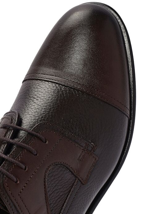 Erkek Kahverengi Bağcıklı Deri Klasik Ayakkabı 25SFD621314 - Görsel 9