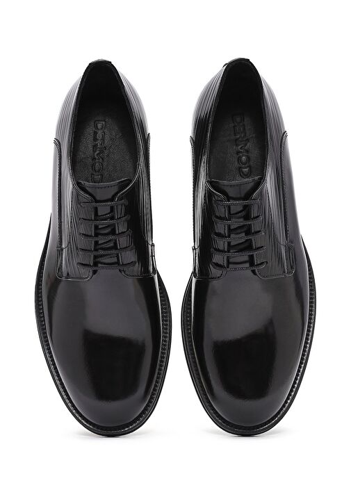 Erkek Siyah Bağcıklı Deri Klasik Ayakkabı 25SFD621522 - Görsel 8