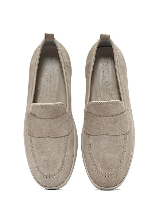 Kadın Bej Süet Deri Loafer 25SFD510010 - Görsel 7