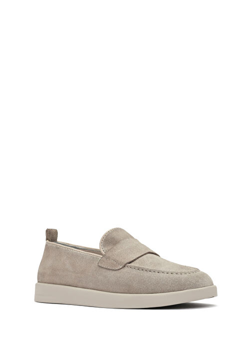 Kadın Bej Süet Deri Loafer 25SFD510010 - Görsel 8