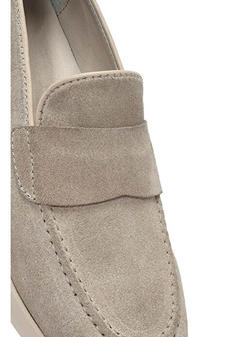 Kadın Bej Süet Deri Loafer 25SFD510010 - Görsel 9