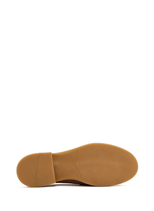 Kadın Taba Taşlı Süet Deri Maskülen Loafer 25SFD510110 - Görsel 5