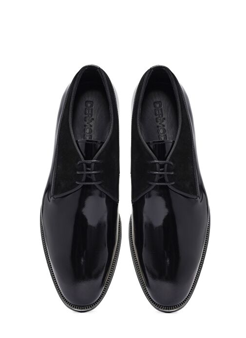 Erkek Siyah Bağcıklı Rugan Deri Klasik Ayakkabı 25SFD621716 - Görsel 8