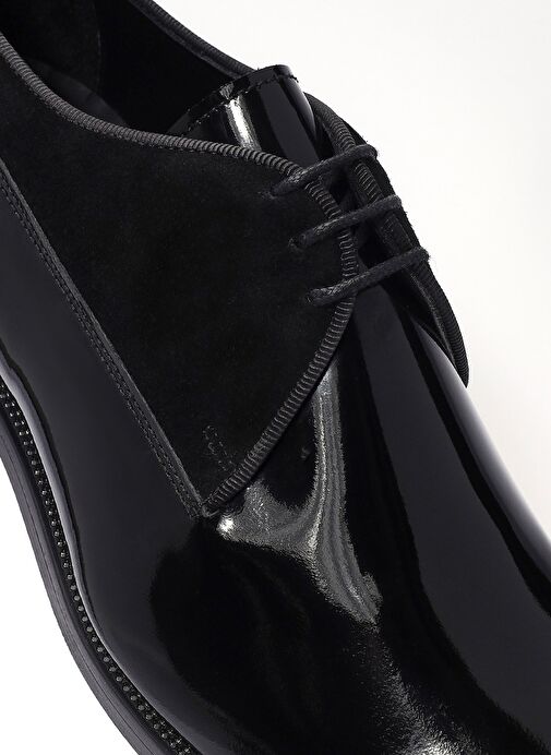 Erkek Siyah Bağcıklı Rugan Deri Klasik Ayakkabı 25SFD621716 - Görsel 9