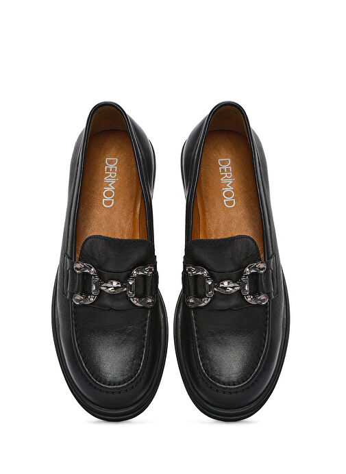 Derimod Derimod Kadın Siyah Tokalı Deri Loafer 25SFD510118 | Boyner Siyah - 8. görsel