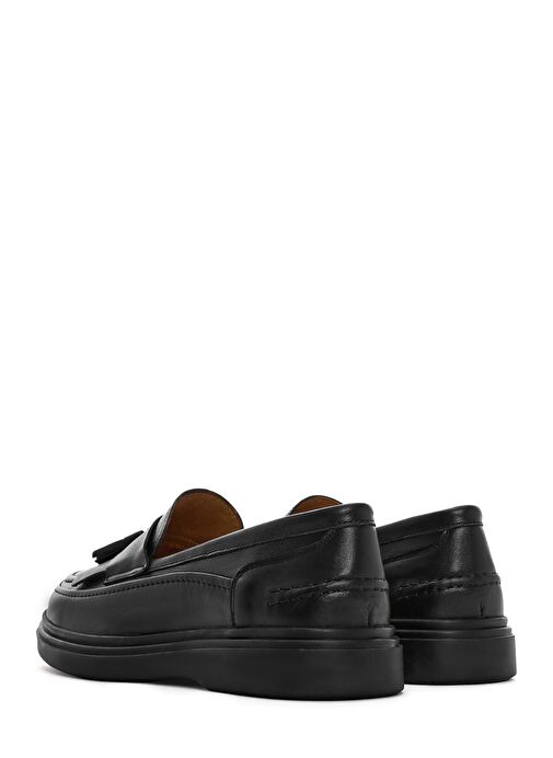Kadın Siyah Püsküllü Deri Loafer 25SFD510218 - Görsel 6