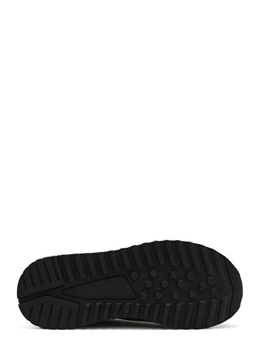 Erkek Siyah Bağcıklı Kalın Tabanlı Deri Sneaker 25SFD622014 - Görsel 5