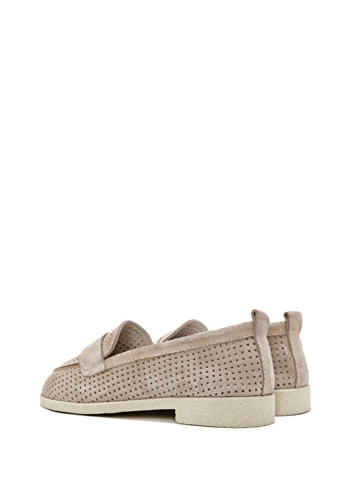 Kadın Bej Süet Deri Loafer 25SFD510410 - Görsel 6
