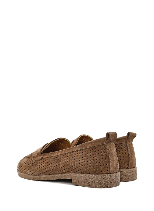 Kadın Taba Süet Deri Loafer 25SFD510410 - Görsel 6