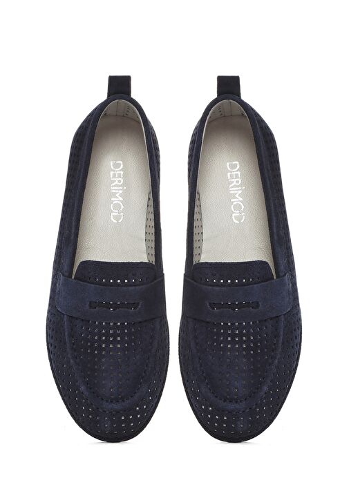 Derimod Derimod Kadın Lacivert Süet Deri Loafer 25SFD510410 | Boyner Lacivert - 8. görsel