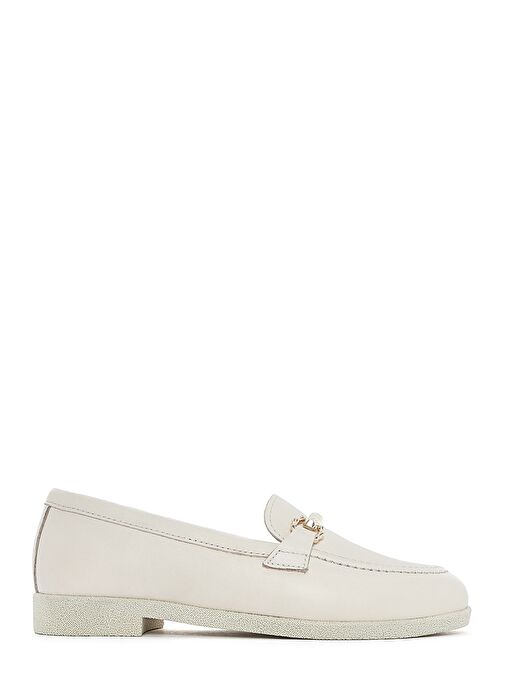 Kadın Krem Tokalı Deri Loafer 25SFD510518 - Görsel 2