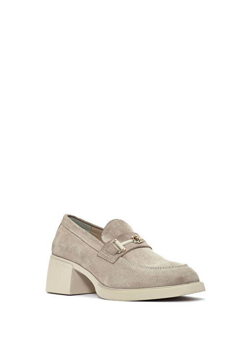 Derimod Derimod Kadın Krem Tokalı Kısa Kalın Topuklu Deri Maskülen Ayakkabı 25SFD510618 Topuklu Ayakkabı | Boyner Krem - 8. görsel