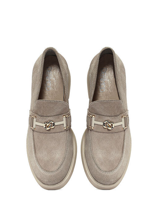 Derimod Derimod Kadın Krem Tokalı Kısa Kalın Topuklu Deri Maskülen Ayakkabı 25SFD510618 Topuklu Ayakkabı | Boyner Krem - 9. görsel