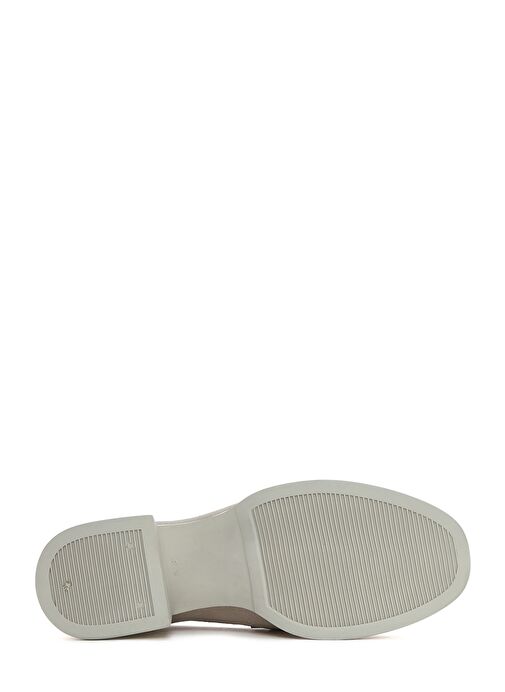 Kadın Bej Tokalı Kalın Topuklu Süet Deri Maskülen Loafer 25SFD510610 - Görsel 6