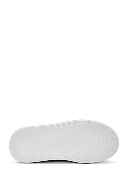 Kadın Siyah Fermuarlı Bağcıklı Kalın Tabanlı Deri Sneaker 25SFD511118 - Görsel 5