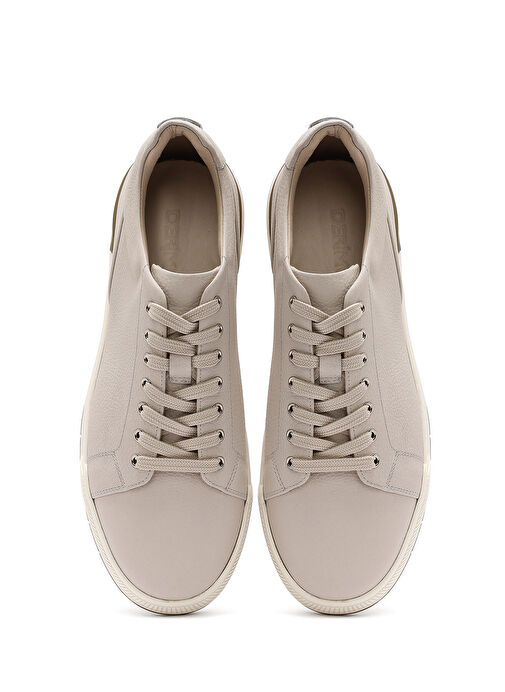 Erkek Beyaz Bağcıklı Deri Sneaker 25SFD611118 - Görsel 8