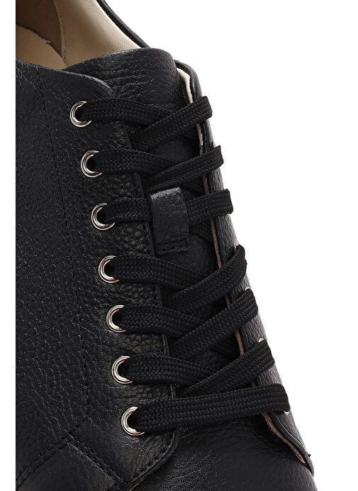 Erkek Siyah Bağcıklı Deri Sneaker 25SFD611118 - Görsel 9