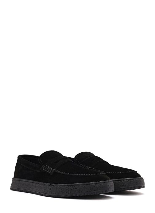 Erkek Siyah Makosen Süet Deri Loafer 25SFD755410 - Görsel 4