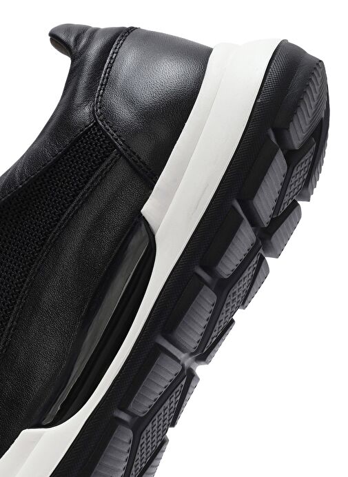 Erkek Siyah Bağcıklı Deri Sneaker 25SFD611314 - Görsel 9