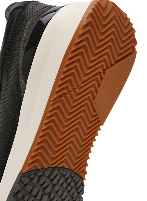 Erkek Siyah Bağcıklı Deri Casual Sneaker 25SFD612018 - Görsel 9