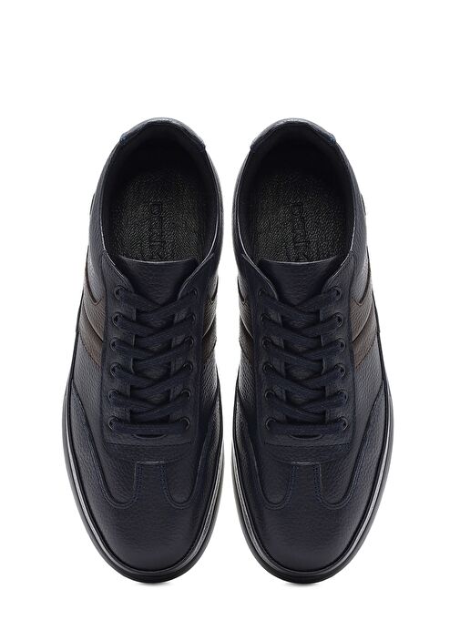 Erkek Lacivert Bağcıklı Deri Casual Ayakkabı 25SFD6743FT - Görsel 8