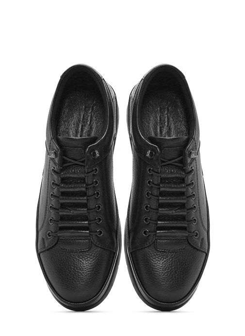 Erkek Siyah Bağcıklı Deri Casual Ayakkabı 25SFD6744FT - Görsel 8