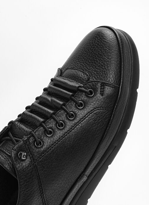 Erkek Siyah Bağcıklı Deri Casual Ayakkabı 25SFD6744FT - Görsel 9