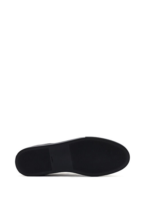 Erkek Siyah Bağcıklı Deri Sneaker 25SFD674818 - Görsel 5