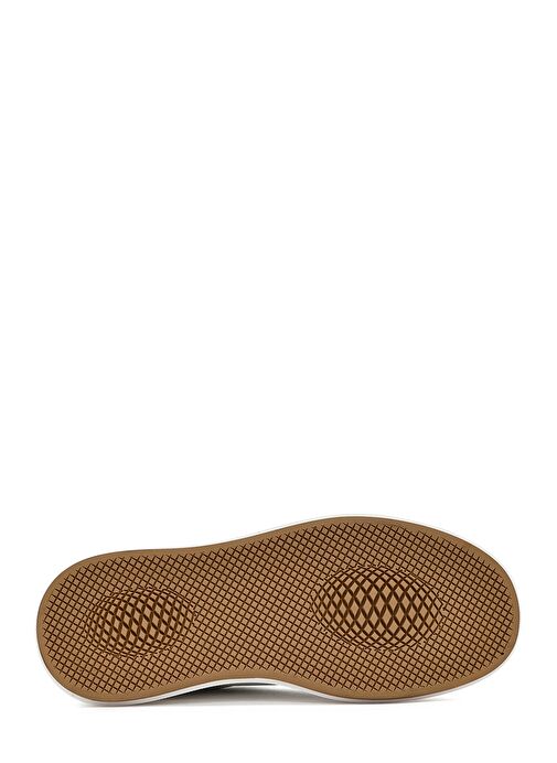 Erkek Beyaz Bağcıklı Kalın Tabanlı Deri Sneaker 25SFD675118 - Görsel 5