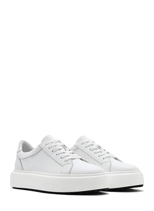 Derimod Derimod Erkek Beyaz Bağcıklı Kalın Tabanlı Deri Sneaker 25SFD611818 | Boyner Beyaz - 4. görsel
