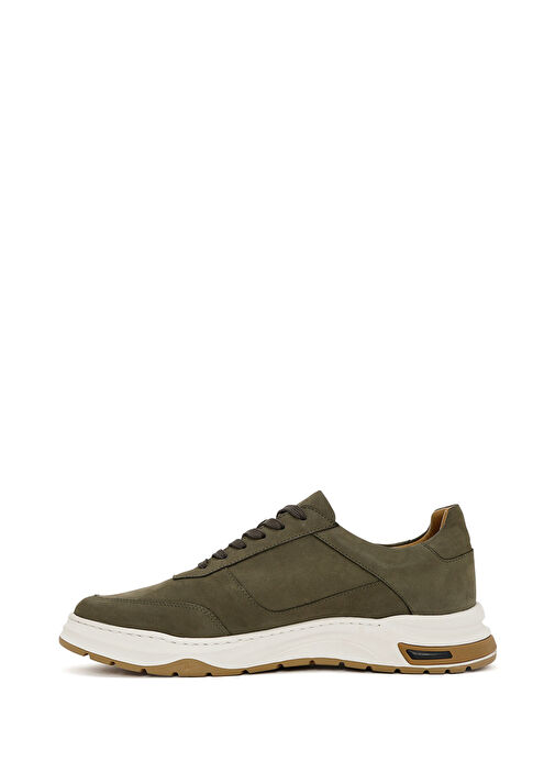 Erkek Haki Bağcıklı Nubuk Deri Sneaker 25SFD6119V3 - Görsel 3