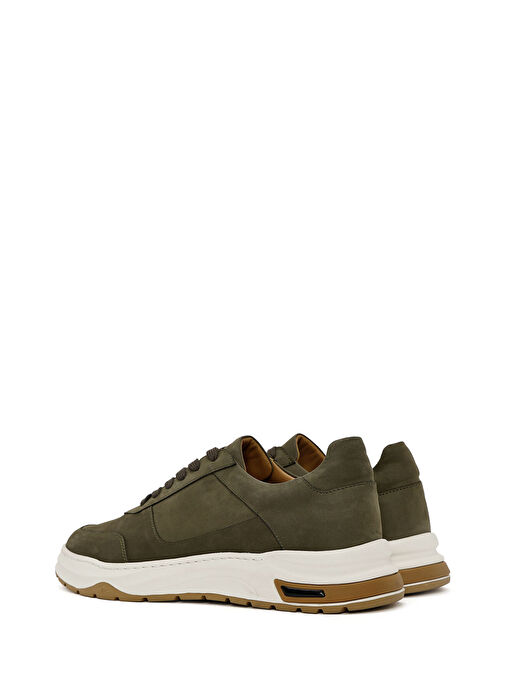 Erkek Haki Bağcıklı Nubuk Deri Sneaker 25SFD6119V3 - Görsel 6