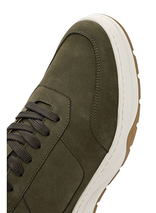 Erkek Haki Bağcıklı Nubuk Deri Sneaker 25SFD6119V3 - Görsel 9