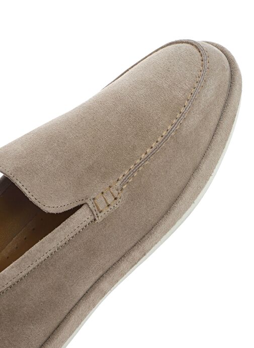 Erkek Bej Süet Deri Loafer 25SFD612310 - Görsel 9