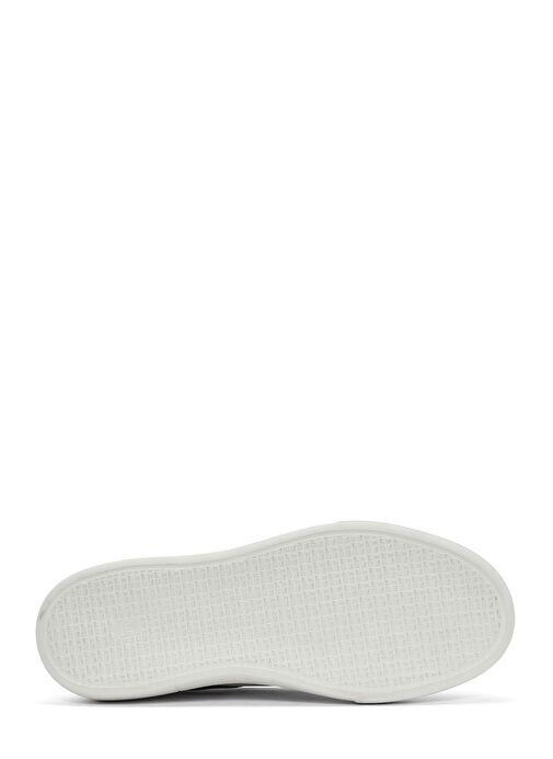 Erkek Beyaz Bağcıklı Kalın Tabanlı Deri Sneaker 25SFD612518 - Görsel 5