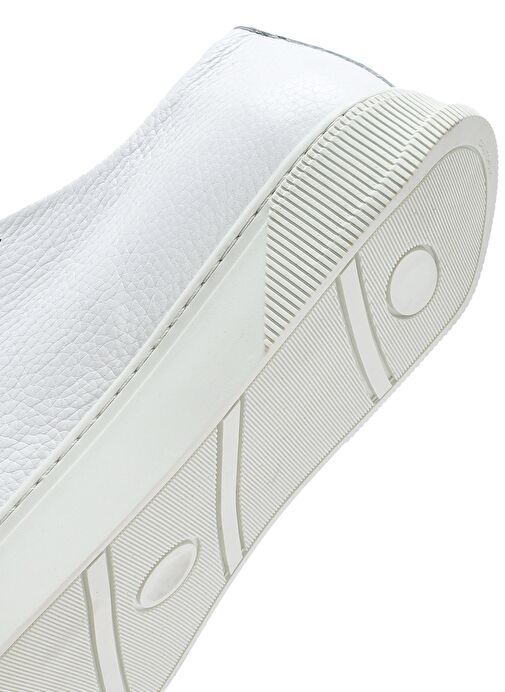 Erkek Beyaz Bağcıklı Deri Sneaker 25SFD6126FT - Görsel 9