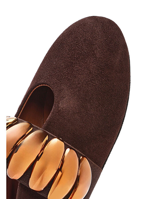 Derimod Derimod Kadın Kahverengi Metal Detaylı Süet Deri Babet 24WFD230010 | Boyner Kahverengi - 9. görsel