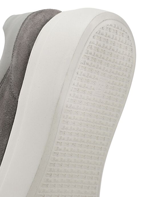Erkek Gri Bağcıklı Kalın Tabanlı Süet Deri Sneaker 25SFD612910 - Görsel 9