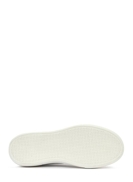 Erkek Beyaz Bağcıklı Deri Sneaker 25SFD612918 - Görsel 5