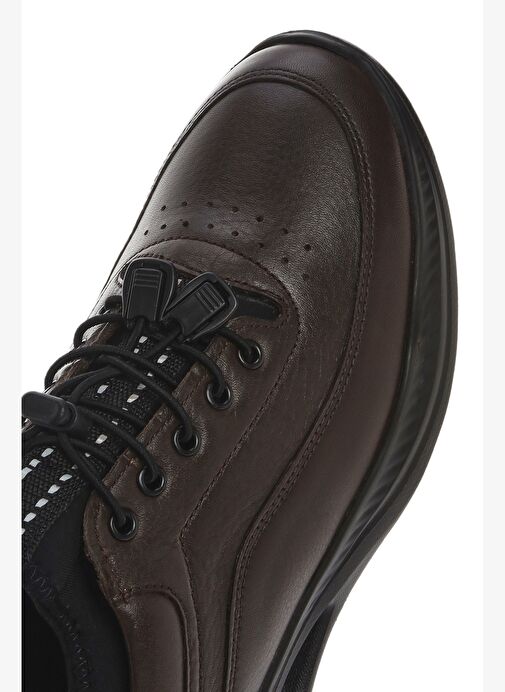 Erkek Kahverengi Bağcıklı Kalın Tabanlı Deri Casual Ayakkabı 25SFD641018 - Görsel 9