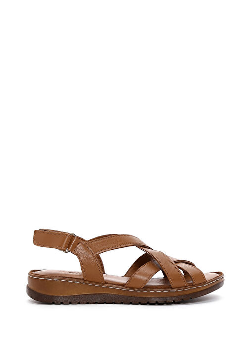 Kadın Taba Deri Comfort Sandalet 25SFD340418 - Görsel 2