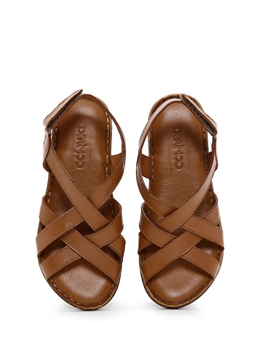 Kadın Taba Deri Comfort Sandalet 25SFD340418 - Görsel 7