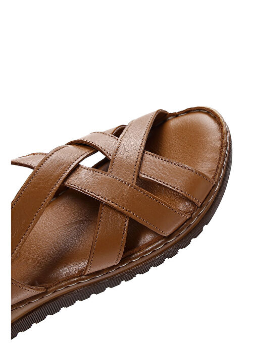 Kadın Taba Deri Comfort Sandalet 25SFD340418 - Görsel 9