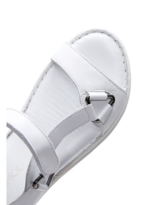 Derimod Derimod Kadın Beyaz Deri Comfort Sandalet 25SFD340518 Sandalet & Terlik | Boyner Beyaz - 9. görsel